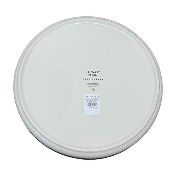 Pottery Barn Stewart Plaid Serving Bowl 9" Christmas Tartan Porcelain Party Dish - Picture 2 of 7